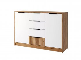 Комод КМ-002 Ивис (дуб крафт золотой/белый) в Нагорном - nagornoe.mebel-nsk.ru | фото