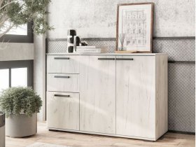 Комод Стандарт-3 NEW (дуб крафт белый) в Нагорном - nagornoe.mebel-nsk.ru | фото