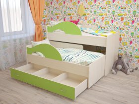 Кровать детская двухуровневая Радуга 80*160 в Нагорном - nagornoe.mebel-nsk.ru | фото