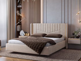 Кровать двуспальная 1,6м Диор (кашемир суфле (велюр)) в Нагорном - nagornoe.mebel-nsk.ru | фото