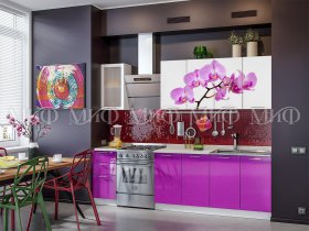 Кухонный гарнитур Орхидея (фиолетовый) в Нагорном - nagornoe.mebel-nsk.ru | фото