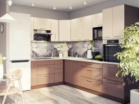 Модульная кухня Классика (ваниль/шоколад) в Нагорном - nagornoe.mebel-nsk.ru | фото