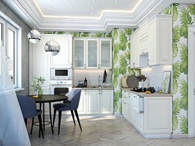 Модульная кухня Ницца (дуб кремовый) в Нагорном - nagornoe.mebel-nsk.ru | фото