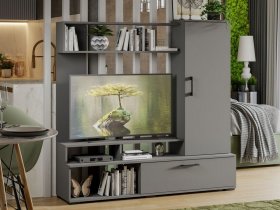 Стенка «Сиена» (графит серый) в Нагорном - nagornoe.mebel-nsk.ru | фото