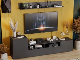 Стенка «Сильвия» (графит серый) в Нагорном - nagornoe.mebel-nsk.ru | фото