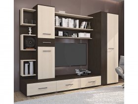 Стенка Верона (дуб венге/дуб молочный) в Нагорном - nagornoe.mebel-nsk.ru | фото