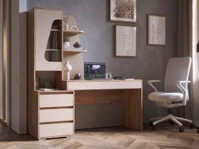 Стол компьютерный Пифагор (дуб вотан/кашемир) в Нагорном - nagornoe.mebel-nsk.ru | фото