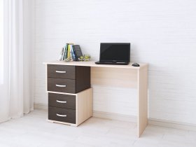 Стол письменный Сити-2 (венге/дуб молочный) в Нагорном - nagornoe.mebel-nsk.ru | фото