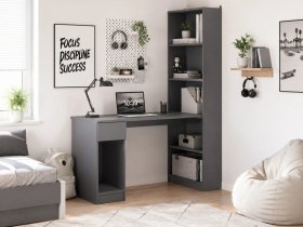 Стол письменный угловой «Лайт» 10.01 (темно-серый) в Нагорном - nagornoe.mebel-nsk.ru | фото