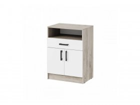 Тумба ТБ-1 Вега (дуб крафт серый/белый) в Нагорном - nagornoe.mebel-nsk.ru | фото